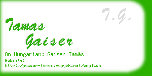 tamas gaiser business card